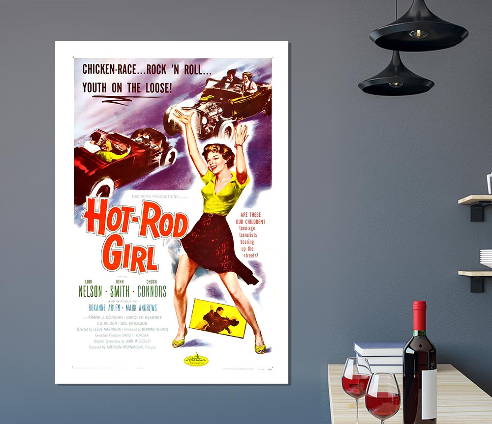 Hot Rod Girl Poster 1 Print Poster Wall Art