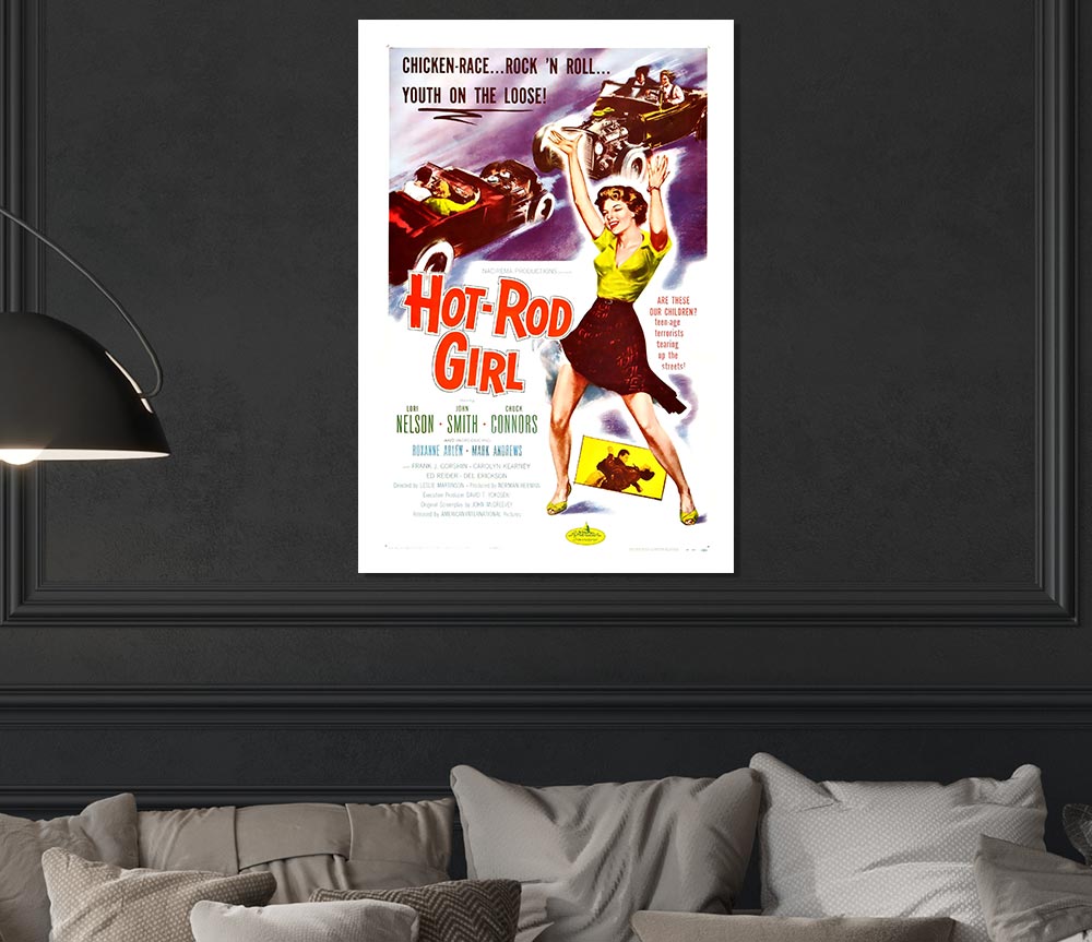 Hot Rod Girl Poster 1 Print Poster Wall Art