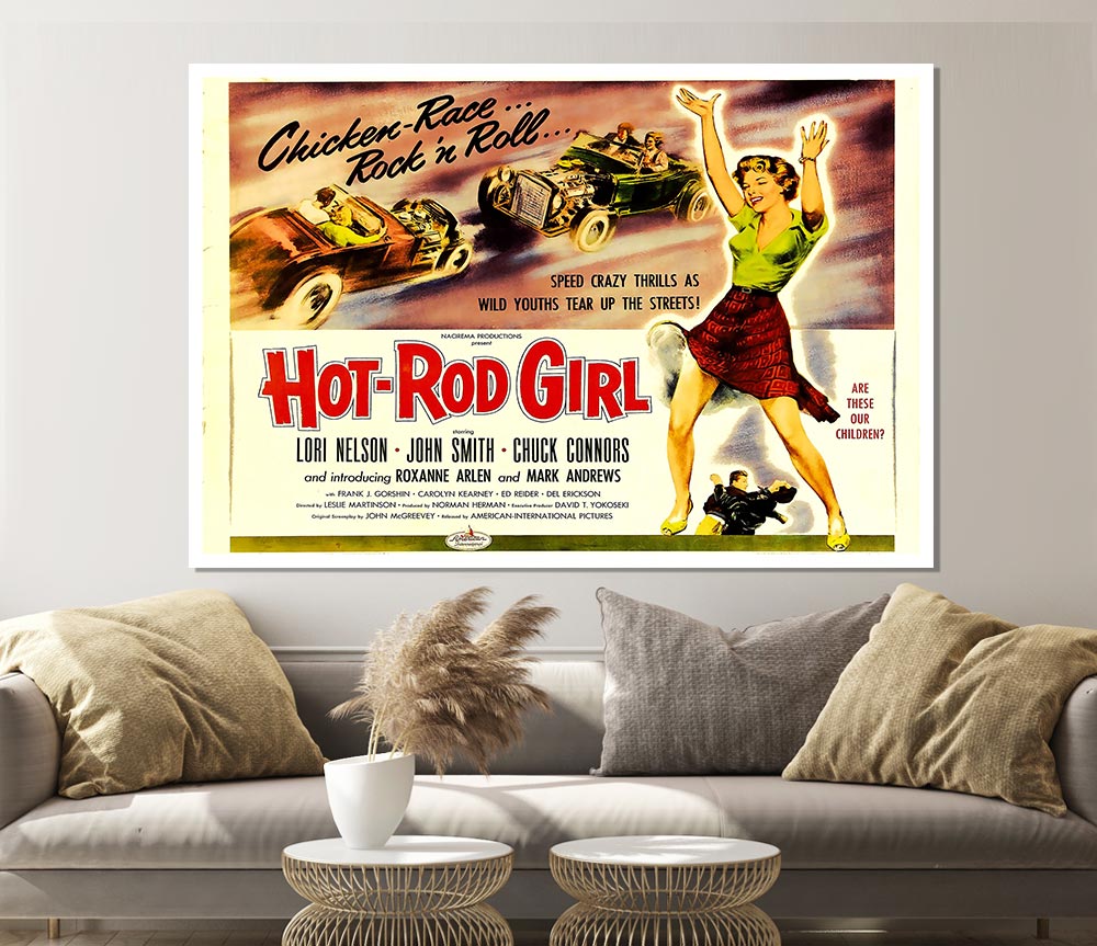 Hot Rod Girl Poster 2 Print Poster Wall Art