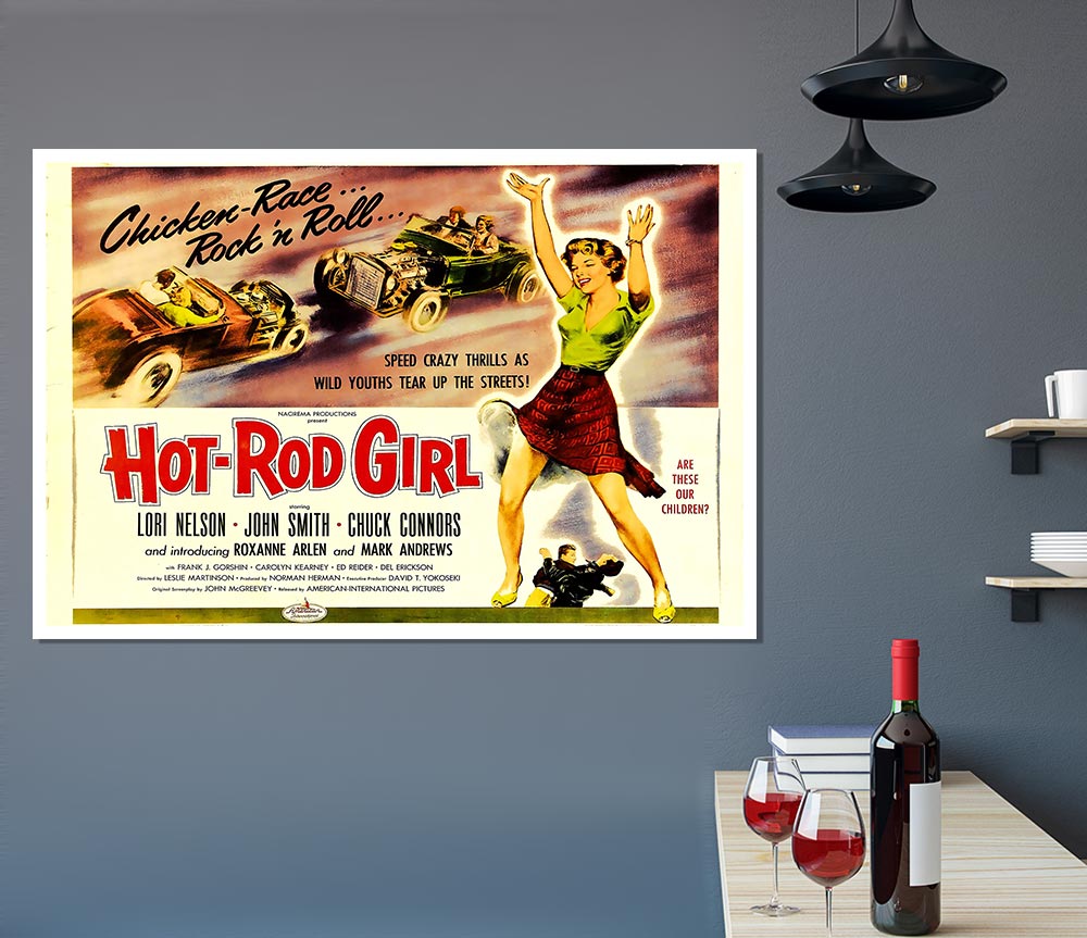 Hot Rod Girl Poster 2 Print Poster Wall Art