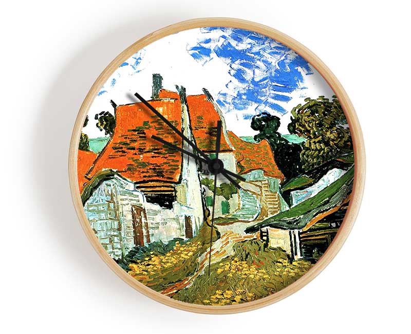 Van Gogh Houses In Auvers Clock - Wallart-Direct UK