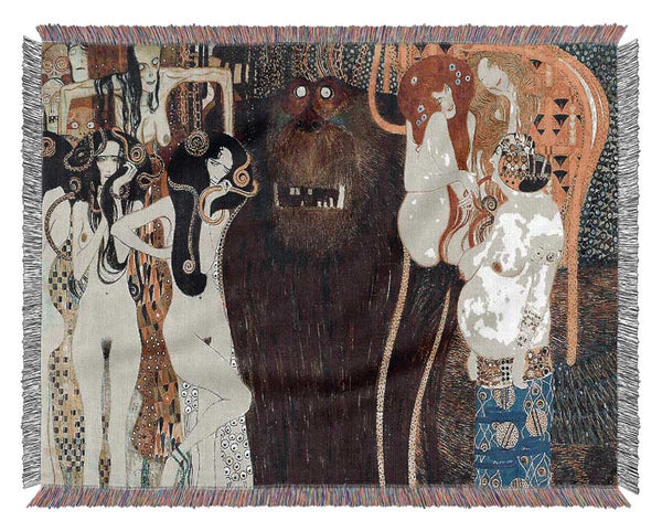 klimt Beethoven Frieze Woven Blanket