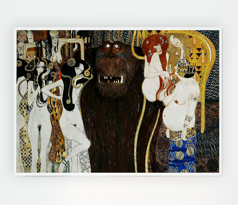 Klimt Beethoven Frieze Print Poster Wall Art