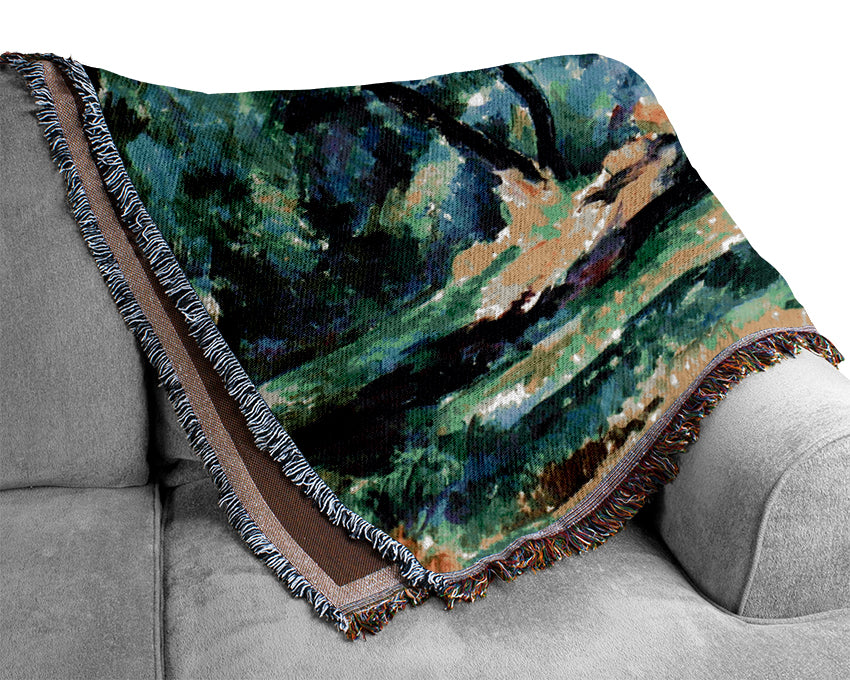 Cezanne In The Woods Woven Blanket