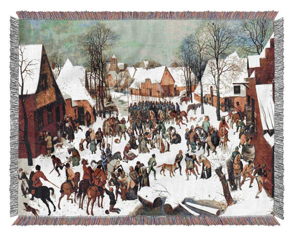 Pieter Bruegel Infanticide In Bethlehem Woven Blanket