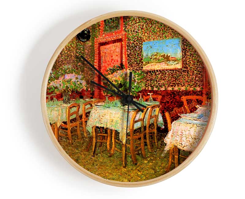 Van Gogh Interior Of A Restaurant Clock - Wallart-Direct UK