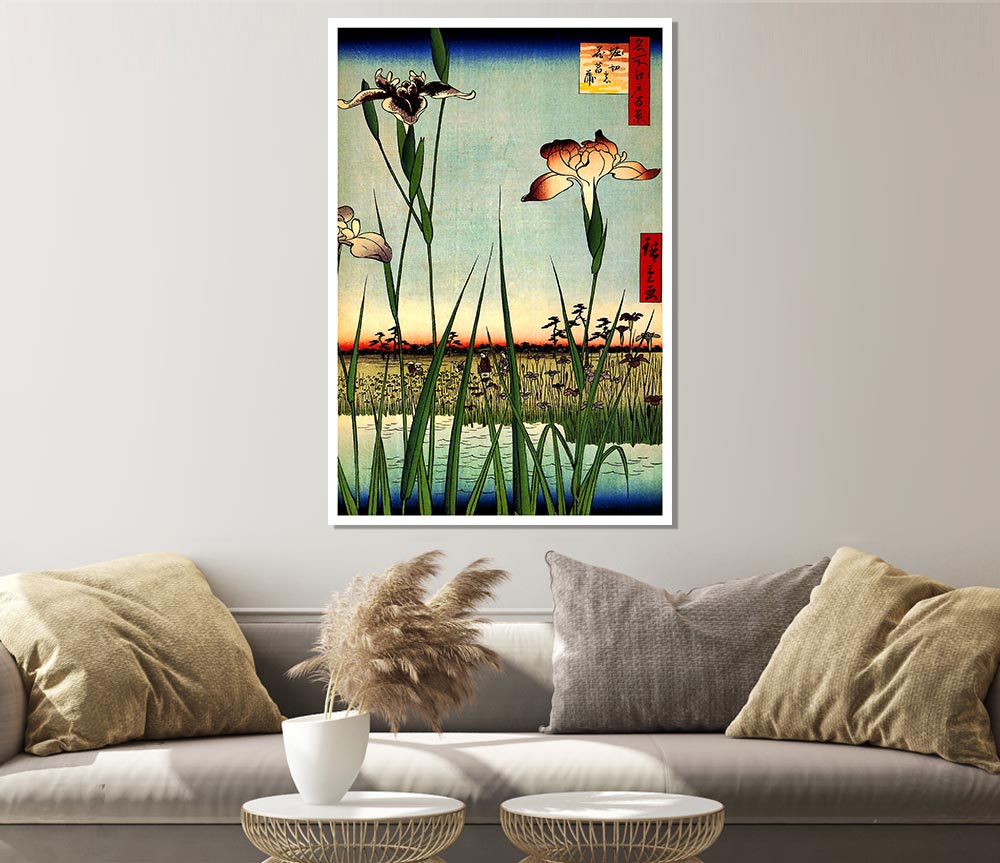 Hiroshige Iris Garden Print Poster Wall Art