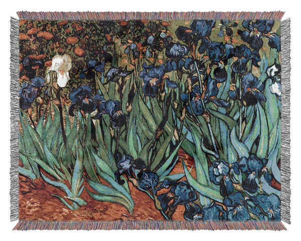 Van Gogh Irises 2 Woven Blanket