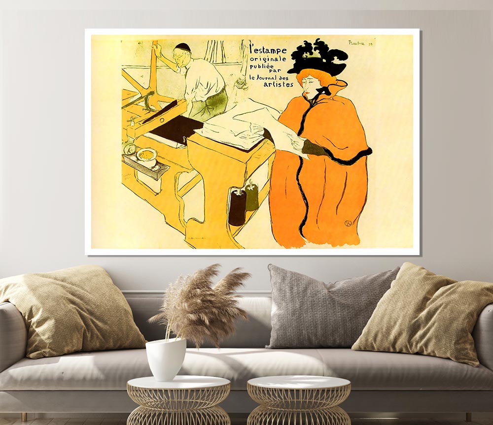 Toulouse Lautrec Jane Avril Checking A Print Sample Print Poster Wall Art