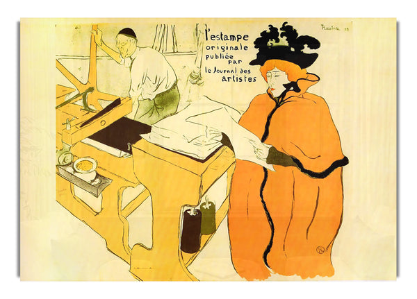 Jane Avril Checking A Print Sample By Toulouse Lautrec