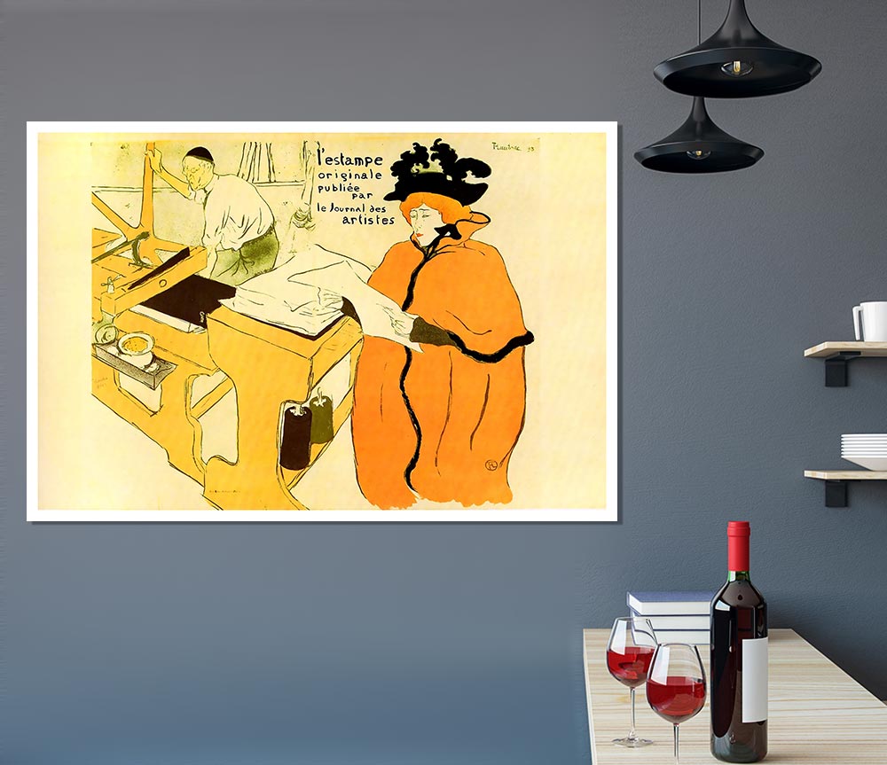 Toulouse Lautrec Jane Avril Checking A Print Sample Print Poster Wall Art