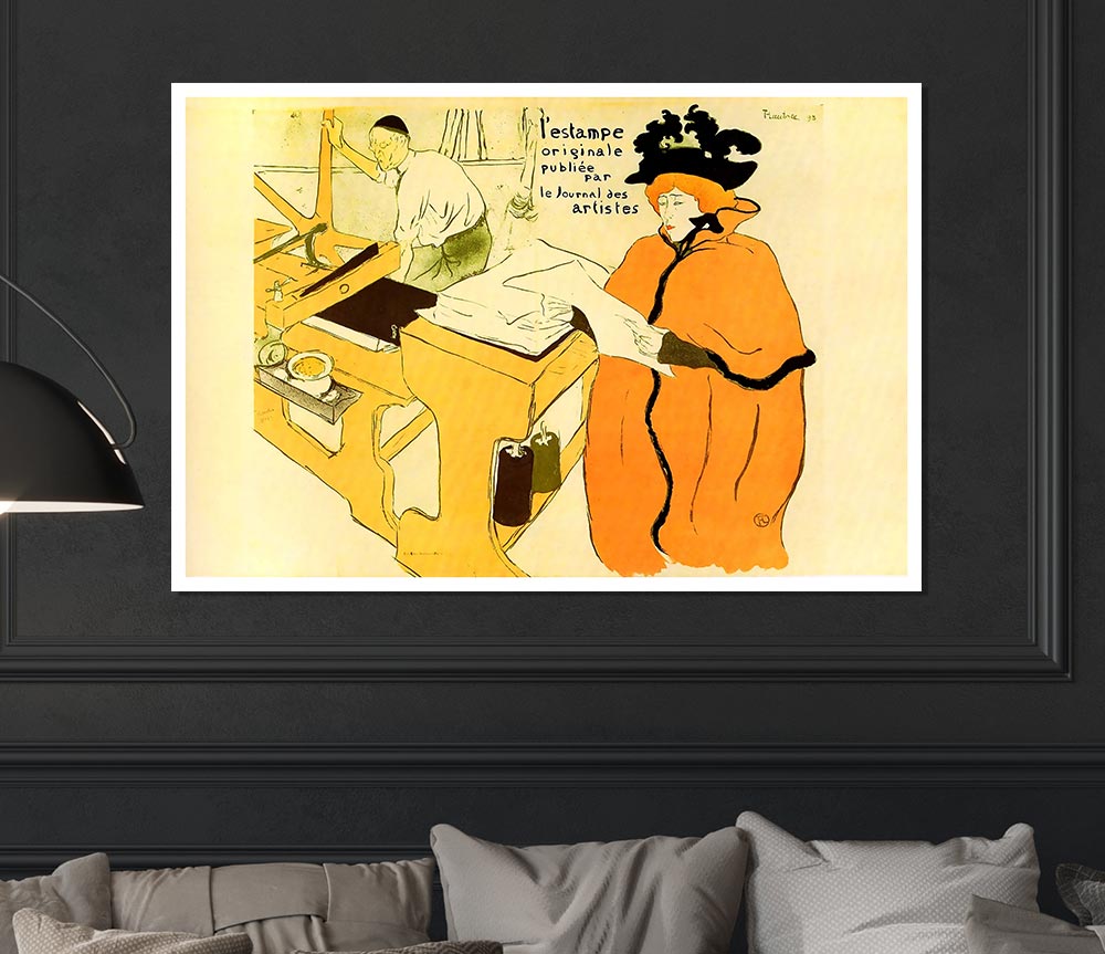 Toulouse Lautrec Jane Avril Checking A Print Sample Print Poster Wall Art