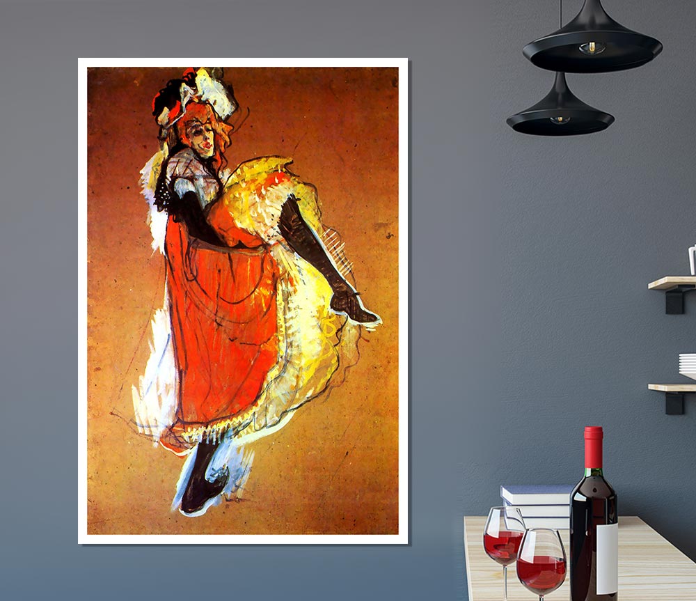 Toulouse Lautrec Jane Avril Dancing Print Poster Wall Art