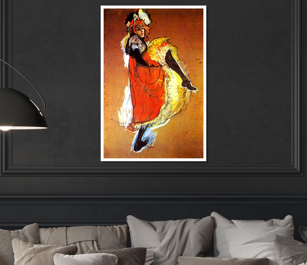 Toulouse Lautrec Jane Avril Dancing Print Poster Wall Art