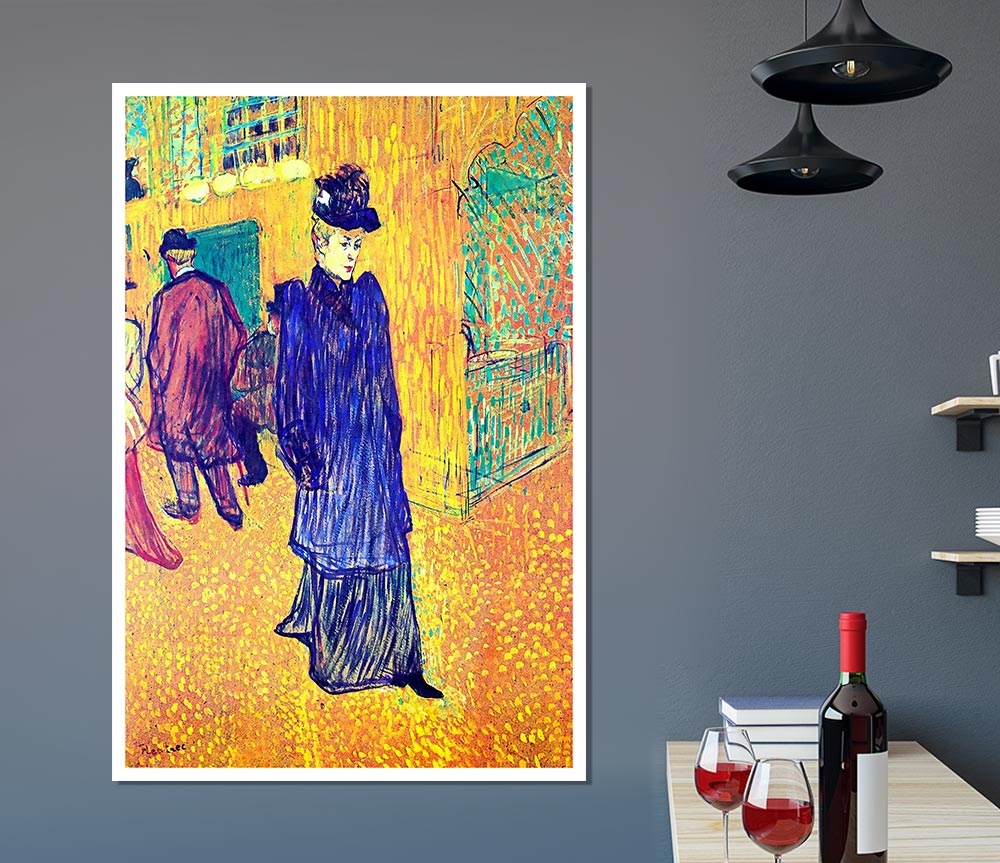 Toulouse Lautrec Jane Avril Leaves The Moulin Rouge Print Poster Wall Art