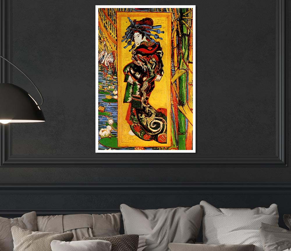 Van Gogh Japonaiserie Oiran After Kesa Eisen Print Poster Wall Art