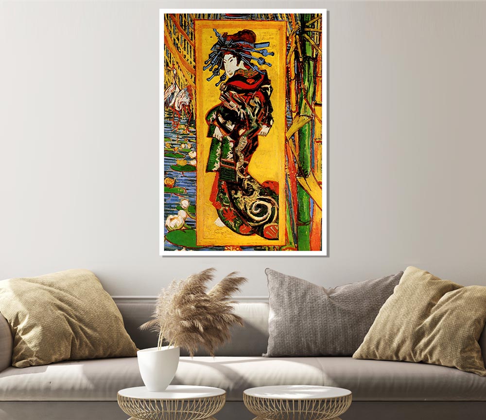 Van Gogh Japonaiserie Oiran After Kesa Eisen Print Poster Wall Art