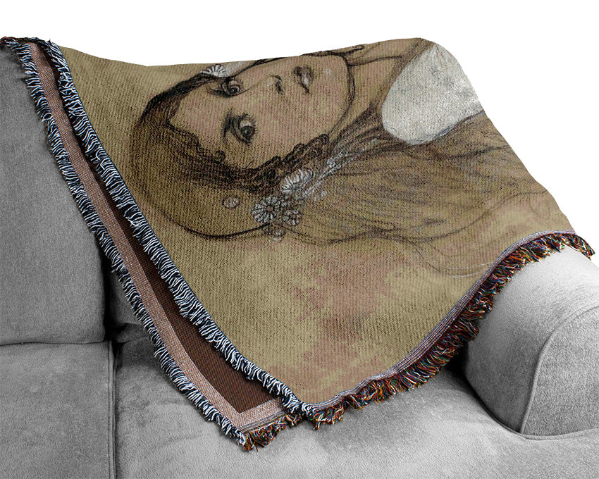 Alphonse Mucha Jaroslava Mucha Woven Blanket