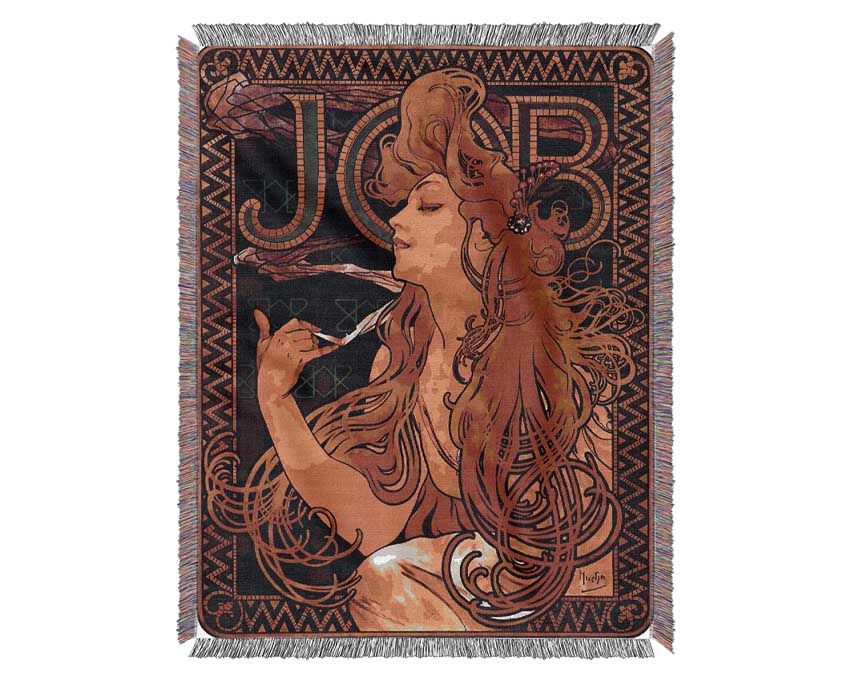 Alphonse Mucha Job Woven Blanket