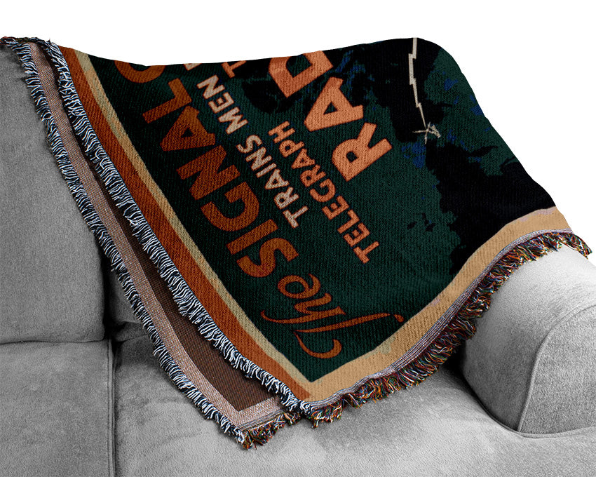 Join The Signal Corps Woven Blanket