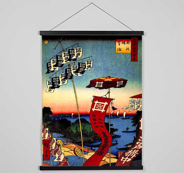 Hiroshige Kanasugi Bridge Hanging Poster - Wallart-Direct UK