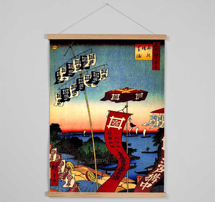 Hiroshige Kanasugi Bridge Hanging Poster - Wallart-Direct UK