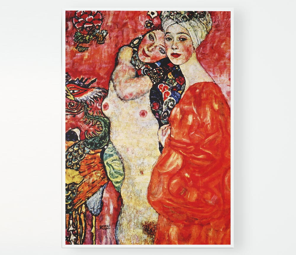 Klimt Girlfriends Print Poster Wall Art