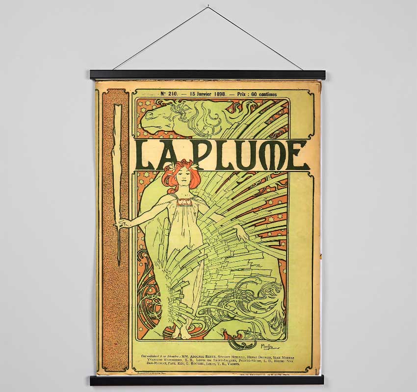 Alphonse Mucha La Plume Hanging Poster - Wallart-Direct UK