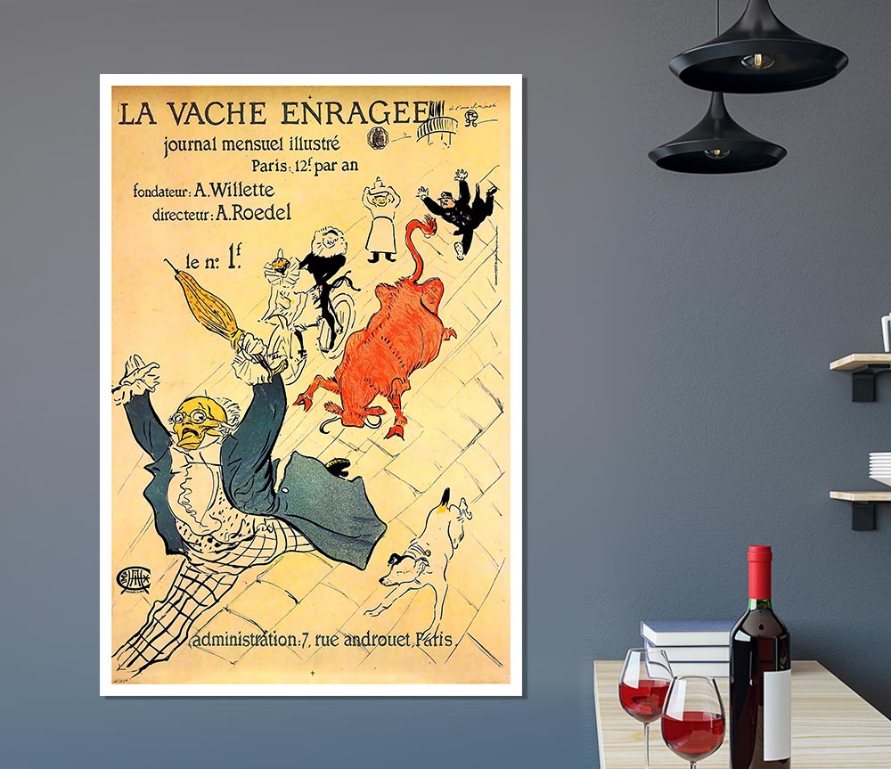 Toulouse Lautrec La Vache Enragee Print Poster Wall Art