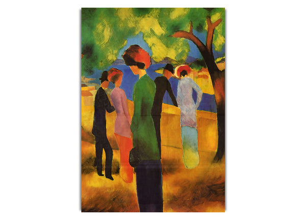 Lady In A Green Jacket By August Macke