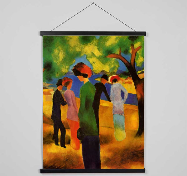 August Macke Lady In A Green Jacket Hanging Poster - Wallart-Direct UK