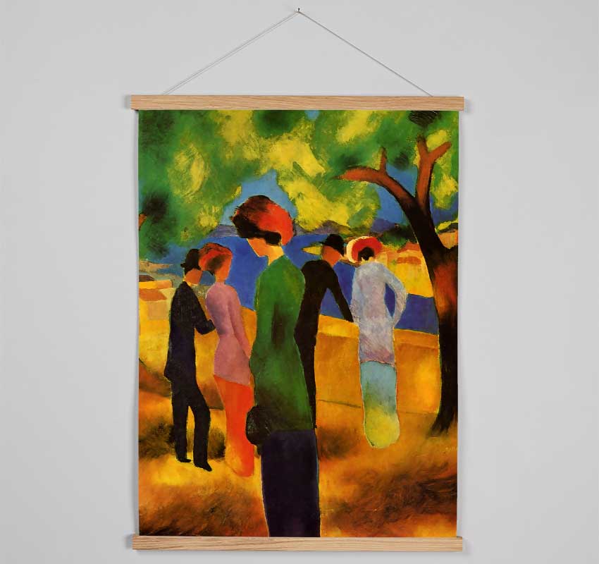 August Macke Lady In A Green Jacket Hanging Poster - Wallart-Direct UK