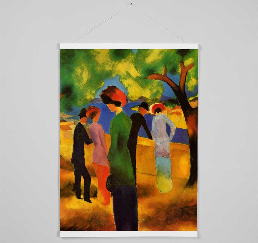 August Macke Lady In A Green Jacket Hanging Poster - Wallart-Direct UK