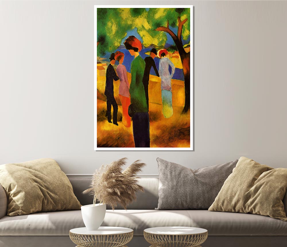 August Macke Lady In A Green Jacket Print Poster Wall Art