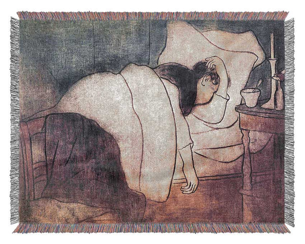 Joseph Rippl-Ronai Lady In Bed Woven Blanket