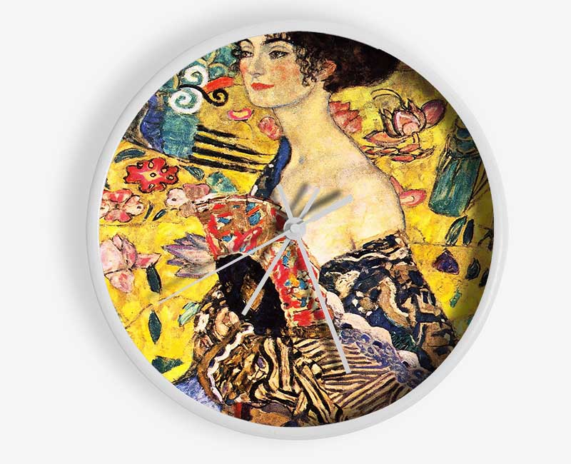 Klimt Lady With Fan Clock - Wallart-Direct UK