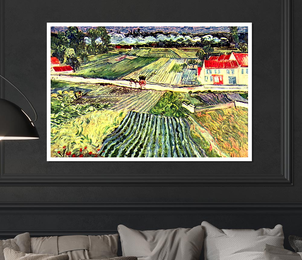 Van Gogh Landscape At Auvers In The Rain 2 Print Poster Wall Art