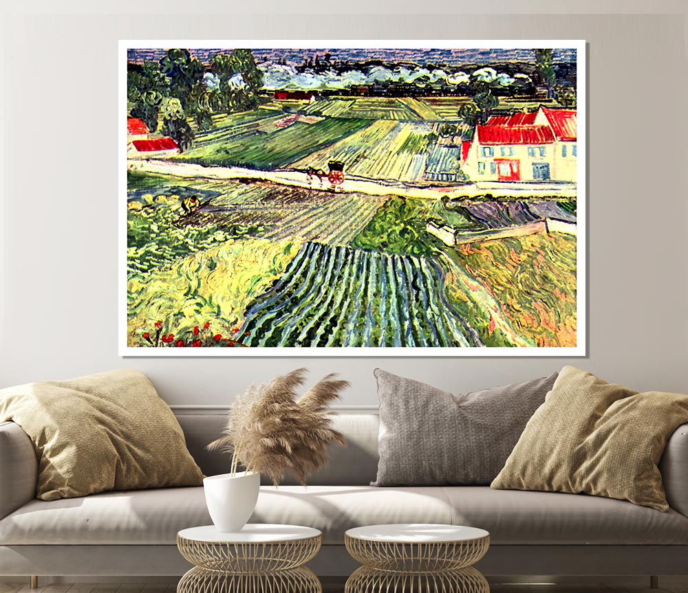 Van Gogh Landscape At Auvers In The Rain 2 Print Poster Wall Art