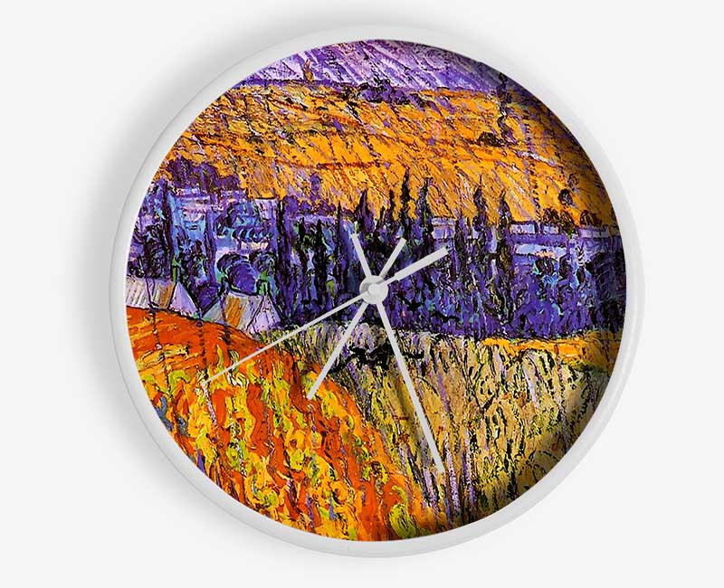 Van Gogh Landscape At Auvers In The Rain Clock - Wallart-Direct UK