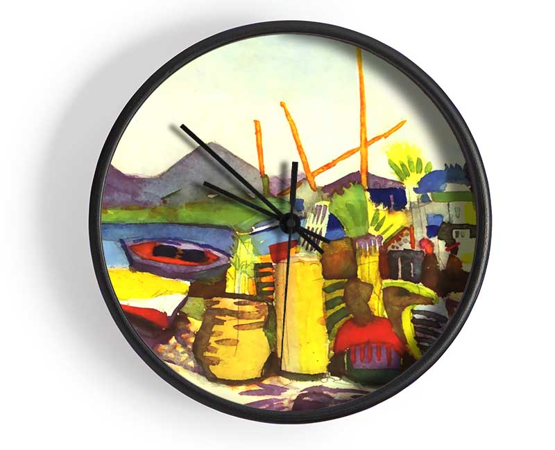 August Macke Landscape At Hammamet Clock - Wallart-Direct UK