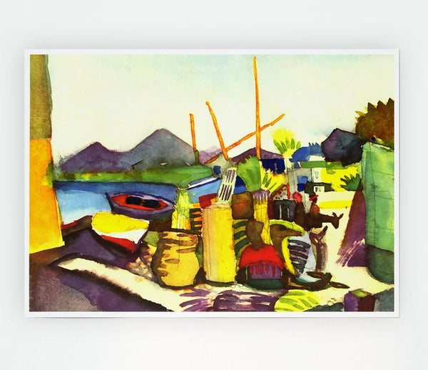 August Macke Landscape At Hammamet Print Poster Wall Art