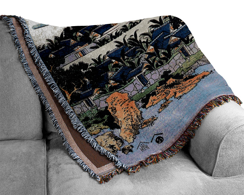 Hokusai Landscape Of Ryukyu Woven Blanket