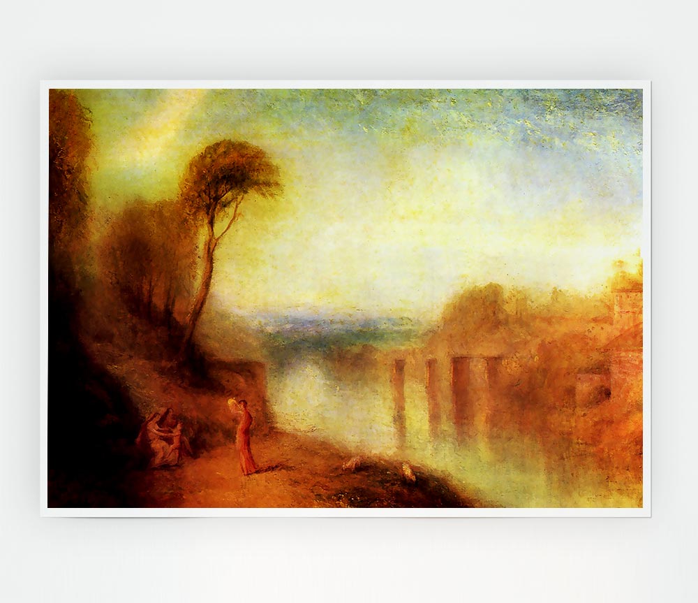 Joseph Mallord Turner Landscape With A Woman With A Tambourine Print Poster Wall Art