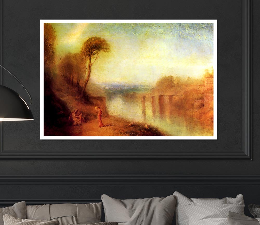 Joseph Mallord Turner Landscape With A Woman With A Tambourine Print Poster Wall Art