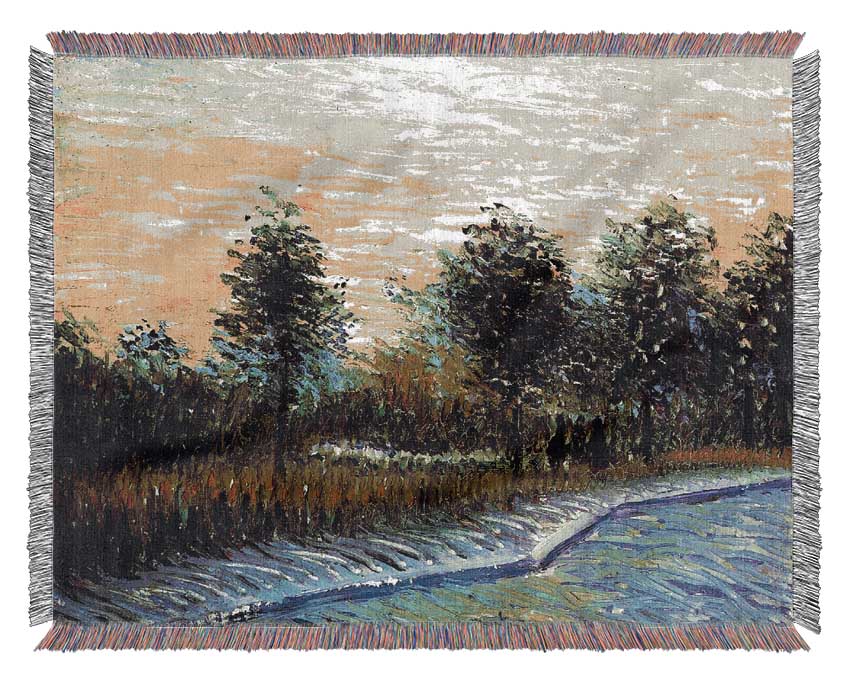 Van Gogh Lane In Voyer D Argenson Park At Asnieres Woven Blanket