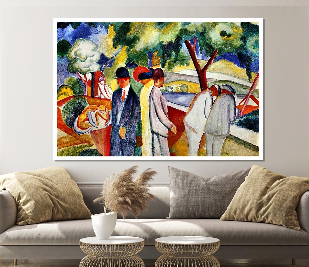 August Macke Large Bright Walk Print Poster Wall Art