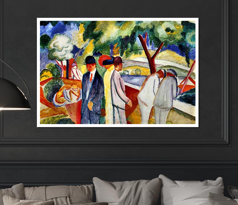 August Macke Large Bright Walk Print Poster Wall Art