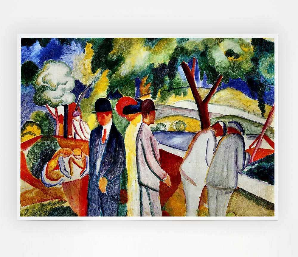 August Macke Large Bright Walk Print Poster Wall Art