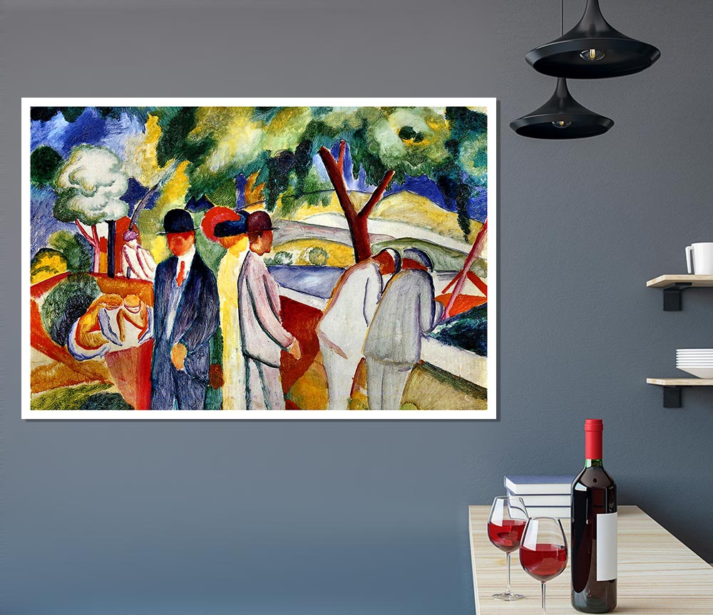 August Macke Large Bright Walk Print Poster Wall Art