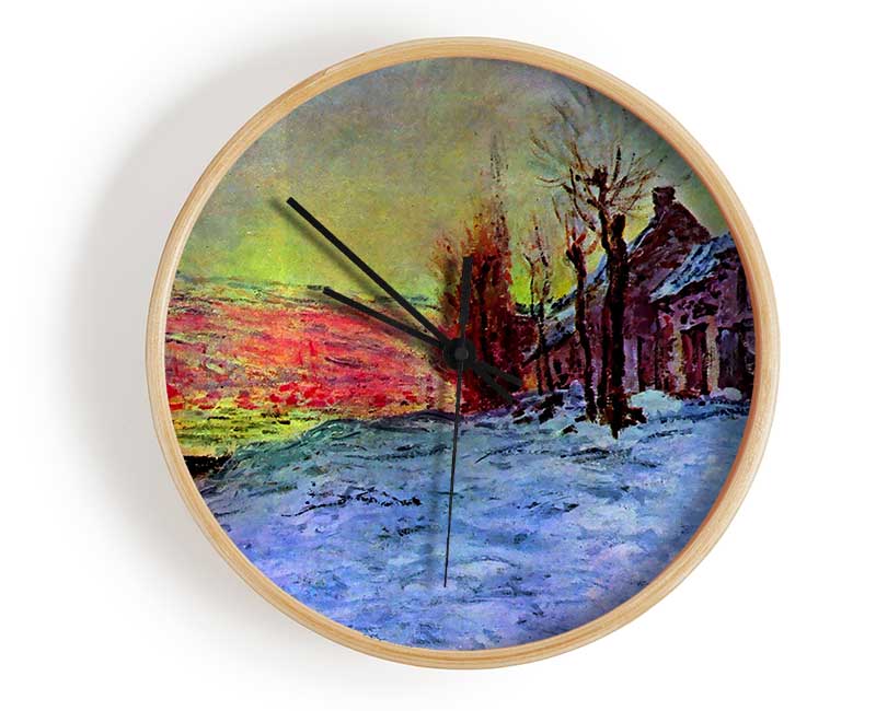 Monet Lava Court Sunshine And Snow Clock - Wallart-Direct UK